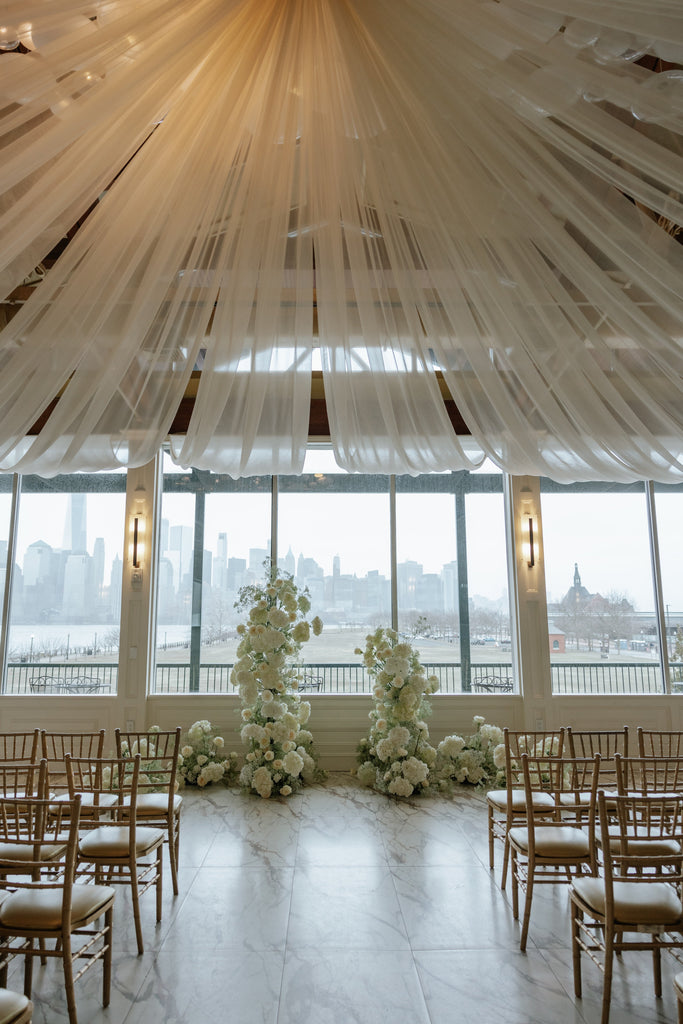 Dreamy All-white Nuptials Overlooking NYC Skyline