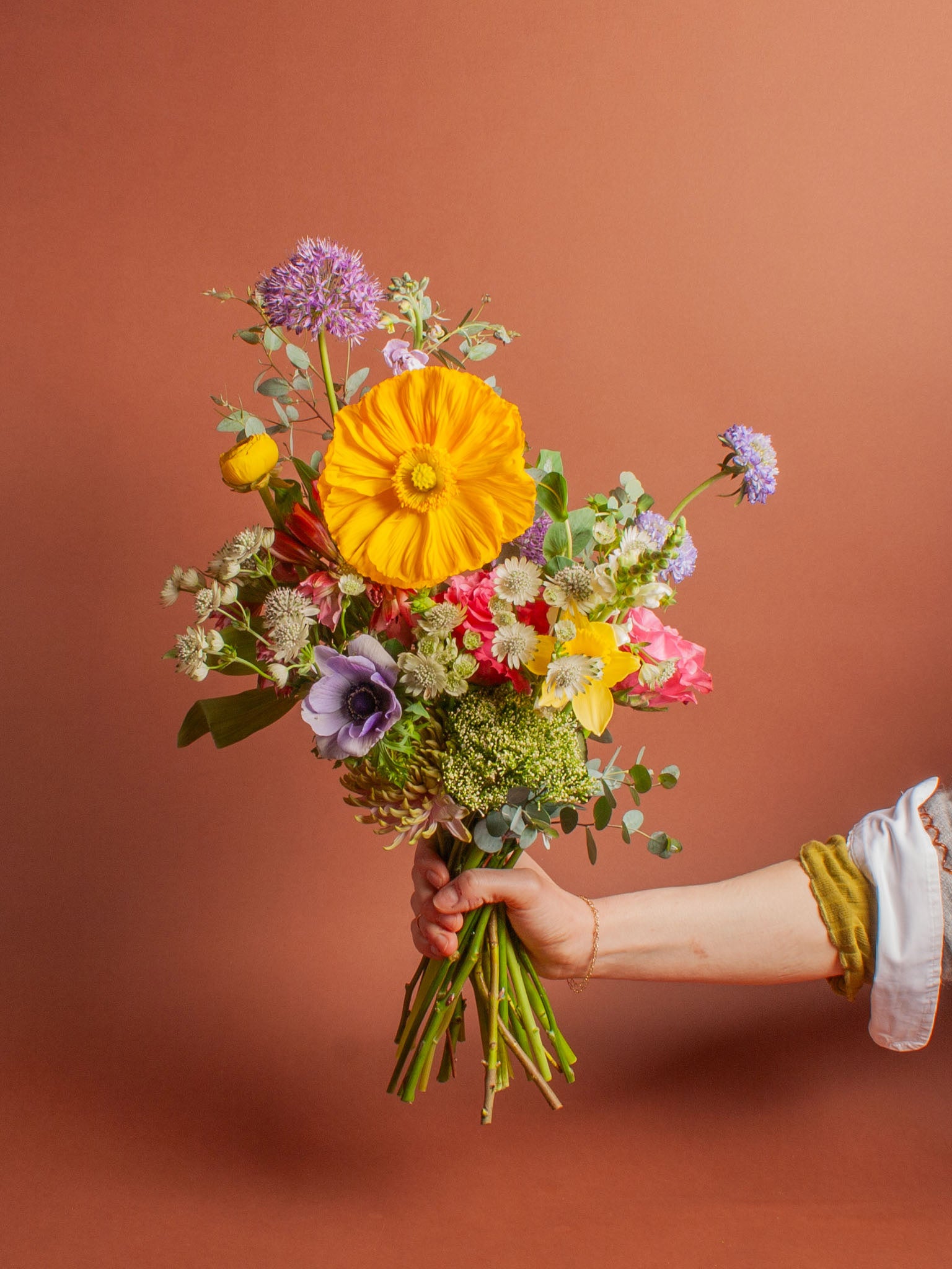 Send Positive Vibes - Fresh Wrapped Bouquet (Medium) – Brave Floral