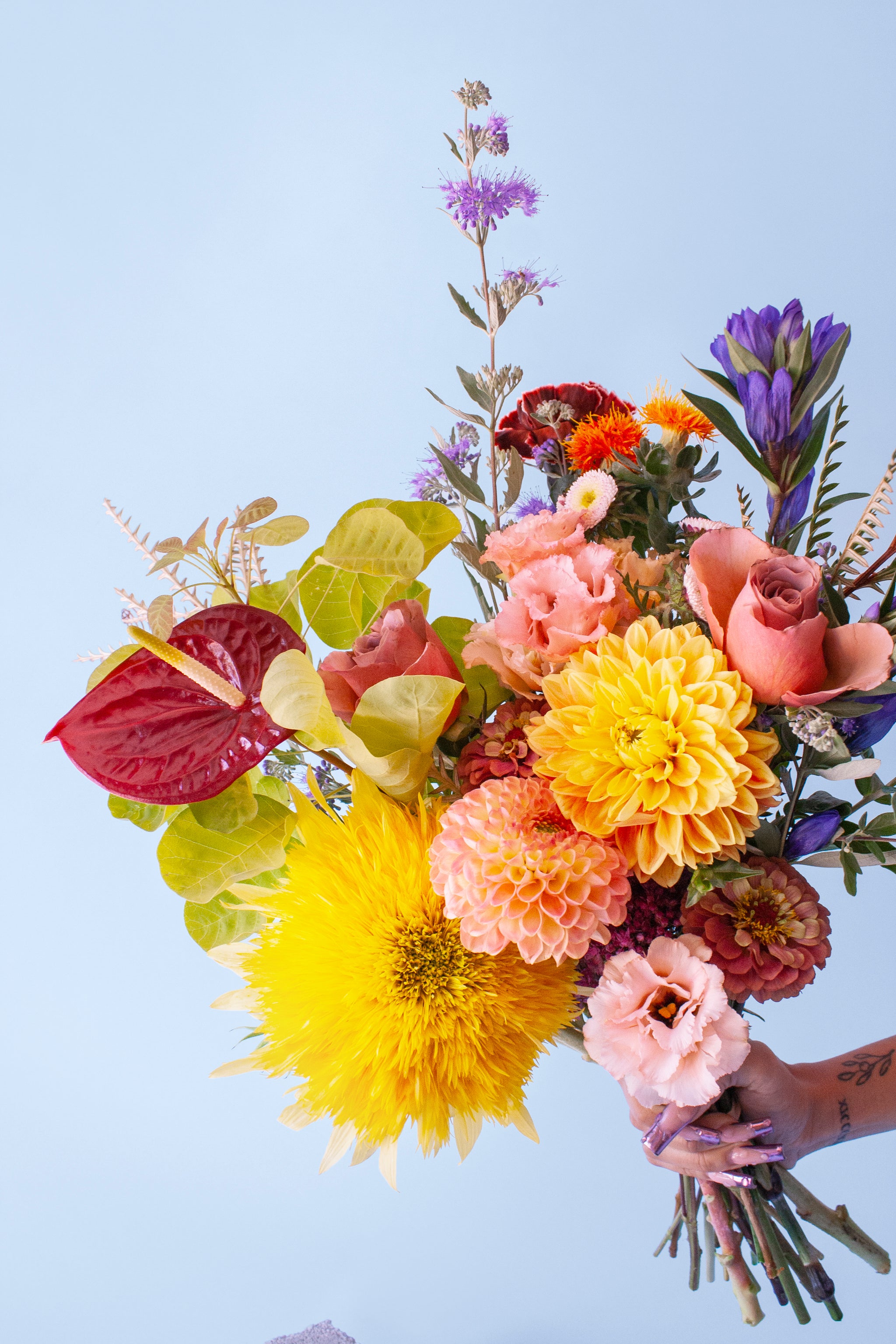 Send Positive Vibes - Fresh Wrapped Bouquet (Medium) – Brave Floral